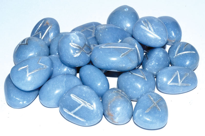 light blue set of Angelite runes