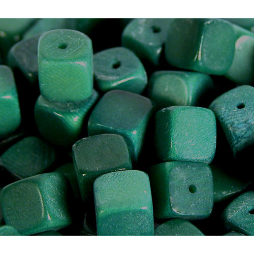 Cubed Tagua Beads- 7mm Beads w/ 1.5mm Center Drilled Hole-10 Color Choices- Vegetable Ivory