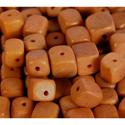 Cubed Tagua Beads- 7mm Beads w/ 1.5mm Center Drilled Hole-10 Color Choices- Vegetable Ivory