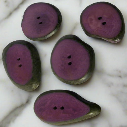 Hand-Dyed Tagua Nut Buttons-Small-1Pc - Vegetable Ivory