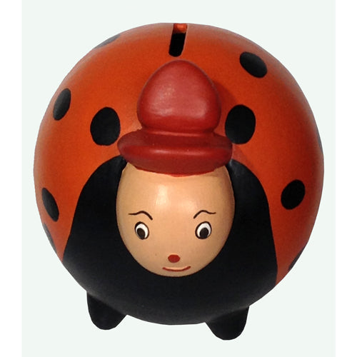 Handmade Ceramic Ladybug Bank- Orange/Black