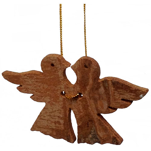 Hand-Made Cinnamon Bark Ornament - Lovebirds -Fair Trade-Vietnam