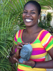 Gray Soapstone Heart w/ Etched Tulips- Fair Trade-Haiti