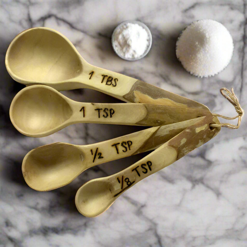 Coffee Wood Measuring Spoon  Set of 4- Sustainably Sourced-Eco-friendly-Fair Trade