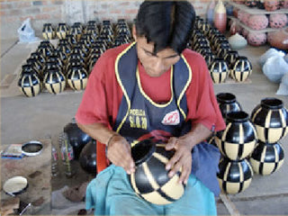 Shipibo Ceramic Bell Ornament- Fair Trade-Peru