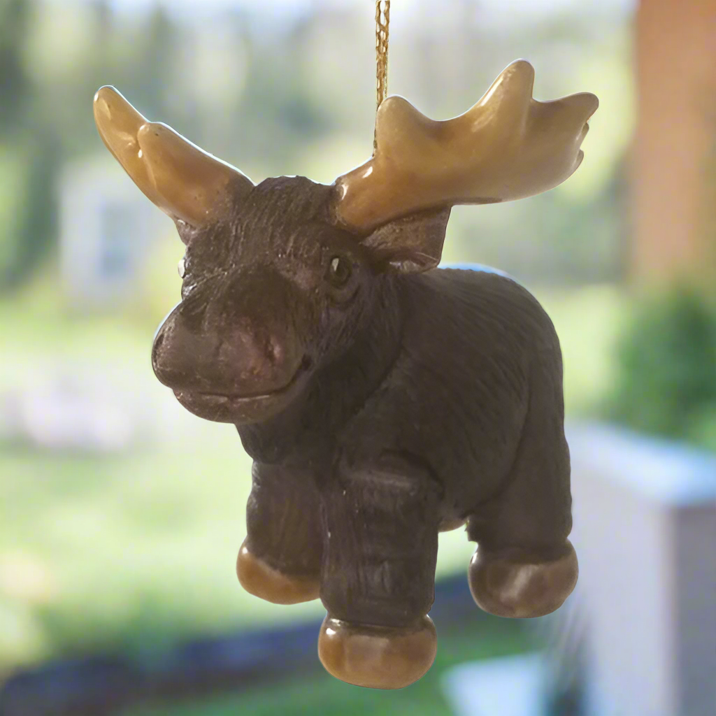 Handmade Ceramic Moose Ornament- Brown-Fair Trade-Peru