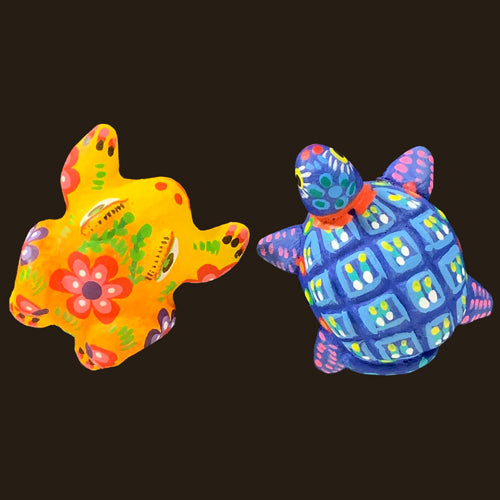 Mayan Frog & Turtle Clay Magnets-Hand-Painted