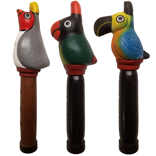 Handmade Large Wood and Clay Bird Flute - Fair Trade- Peru