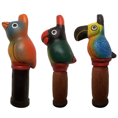 Handmade Small Wood and Clay Bird Flute- Fair Trade-Peru