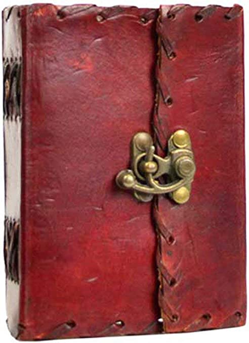 1842 Poetry Leather Journal-Blank Book w/ Metal Latch