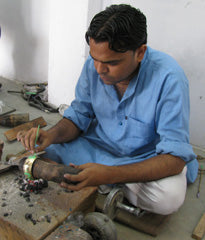 Hand-Crafted Bronze Cuff with Vine Detail- Fair Trade-India