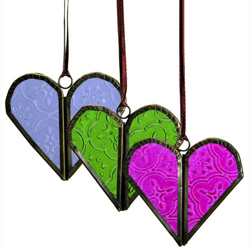 Recycled Glass Heart Ornament