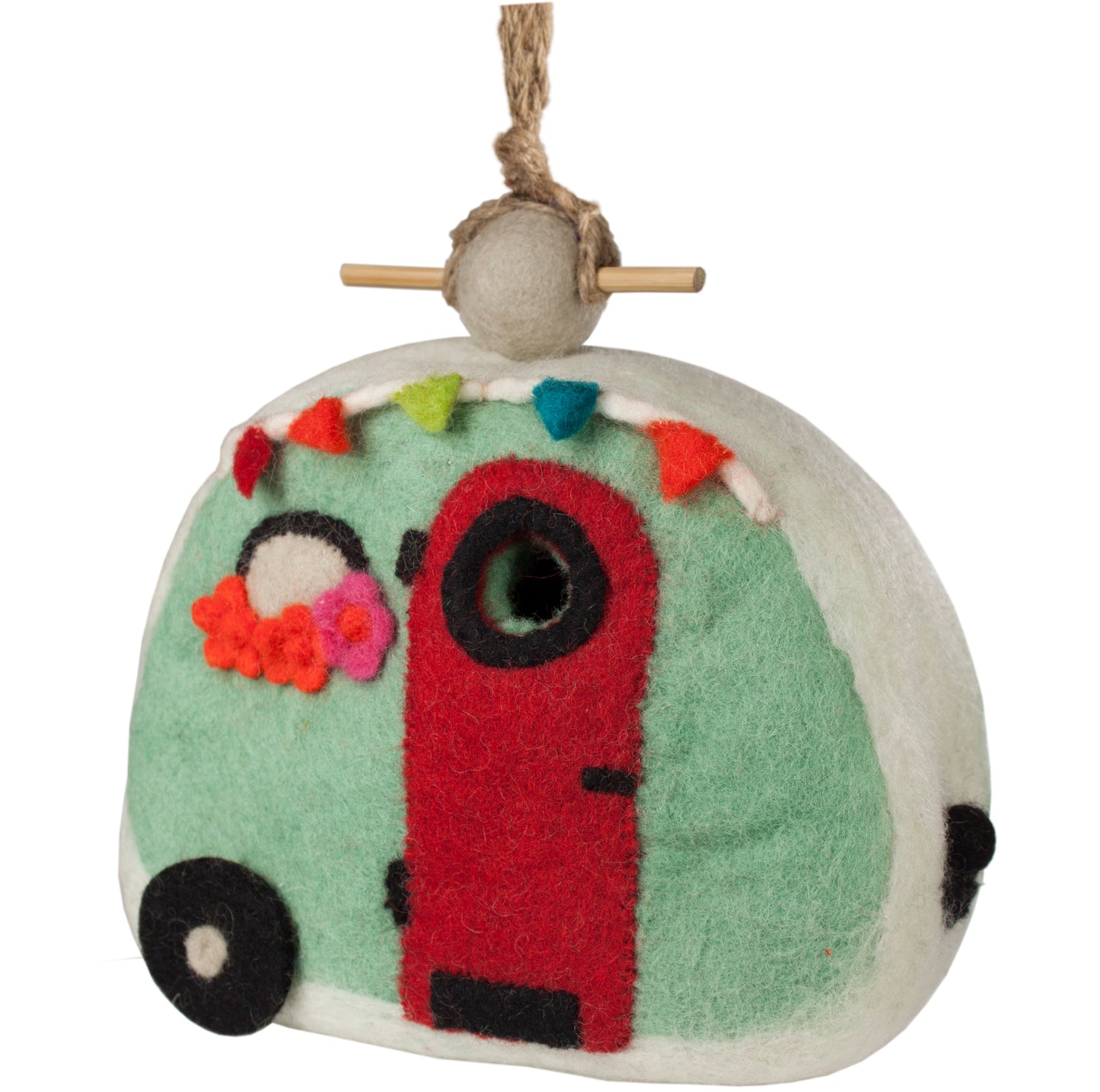 Felt Retro Camper Birdhouse -Green -  Wild Woolies