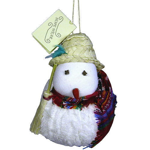 Handwoven Snowman Ornament made of recycled cotton-Fair Trade-Guatemala