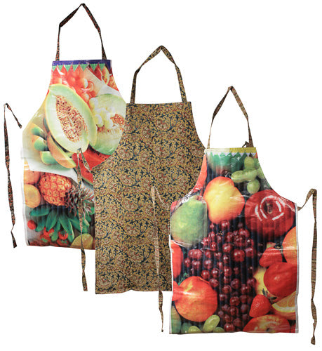 Upcycled Plastic Apron - Reversible- Food/Flowers/Animal Prints-Fair Trade