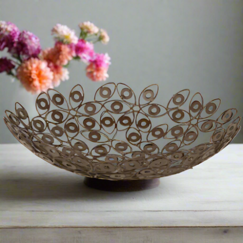 Recycled Metal Flower Bowl - Fair Trade -India