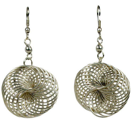 Silver Interwoven Wire Earrings -Dangle Earrings-Fair Trade-India