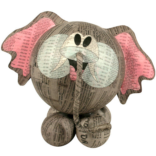 Hand-Crafted Paper Mache Elephant Sculpture-SM or LG-Fair Trade-Philippines