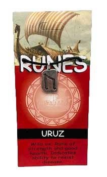 Rune Uruz Amulet-Wild Ox Pendant with Black Cord