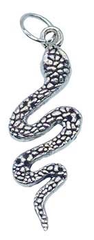 Snake Amulet-1 1/2"- Silver