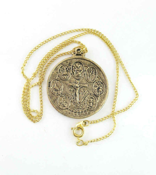 7 African Powers talisman- 36" Chain - Gold-tone