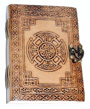 Celtic Cross Leather Journal w/ Metal Latch- 5" x 7"