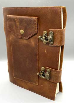 Soft Leather Writing Journal w/ Double latch- Tree-Free-Organic-Paper