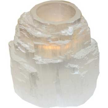 2 1/2" Selenite Iceberg Tealight Holder