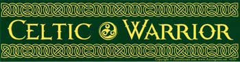 Celtic Warrior Bumper Sticker with Celtic Knot & Border Design