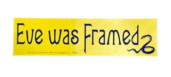 Bumper Sticker- Eve Was Framed with Snake-Blue/Yellow