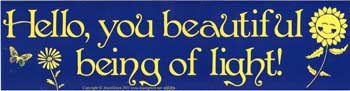 Bumper Sticker- Hello, You Beautiful Being Of Light Bumper Sticker