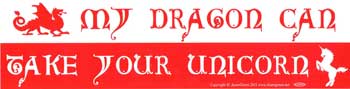 Bumper Sticker - My Dragon Can Take Your Unicorn