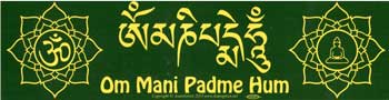 Om Mani Padme Hum Bumper Sticker 11 1/2" X 3"