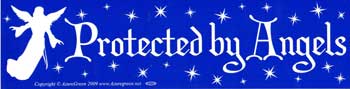 Bumper Sticker- Protected By Angels (With Angels & Stars Design)