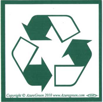 Recycle Symbol Bumper Sticker- Green/White