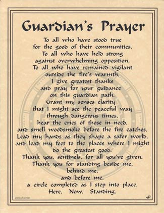 Guardian's Prayer Parchment Poster 8 1/2" X 11"