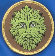 Green Man Iron On Patch 3"