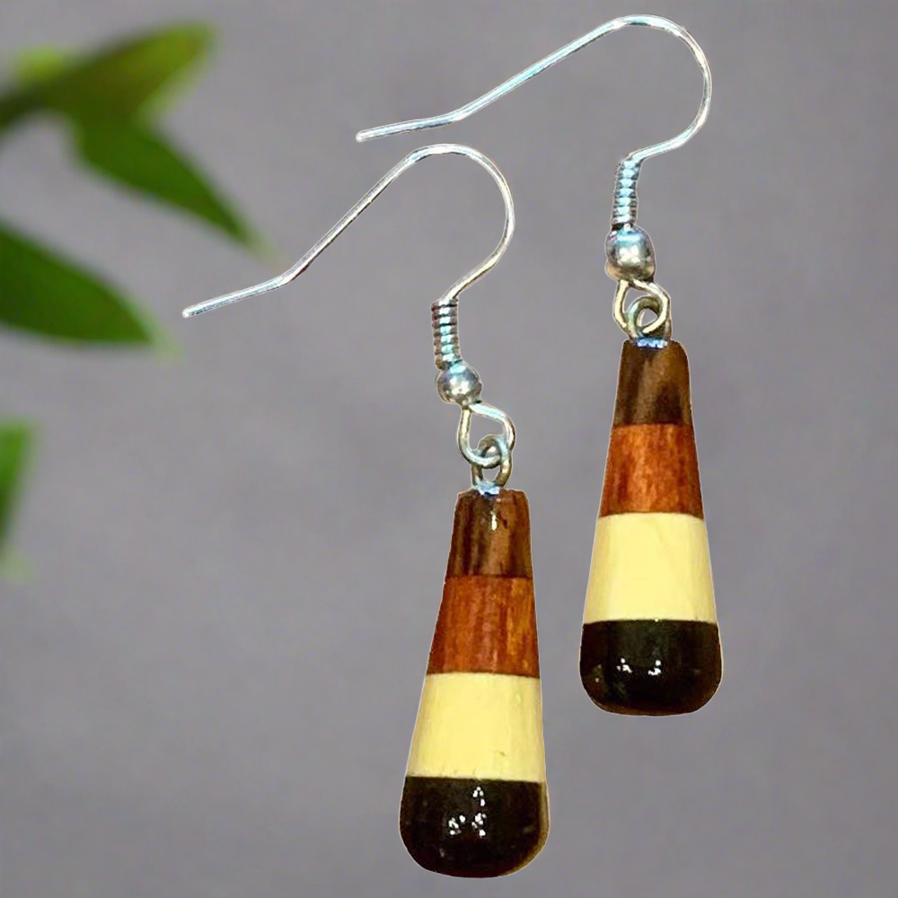 Reclaimed Wood Earrings-Hand-Made- Fair Trade-Bolivia