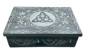 Triquetra Soapstone Box 4" X 6"  Decorative Box