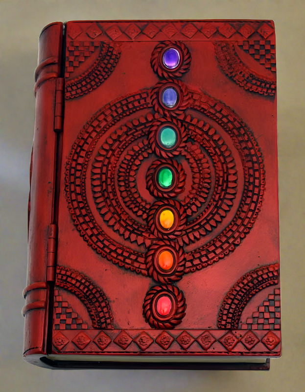 Chakra Book Storage Box - Faux Book Keepsake Box -4" X 6"