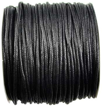 2mm Black Waxed Cotton Cord- 100 Meters Roll