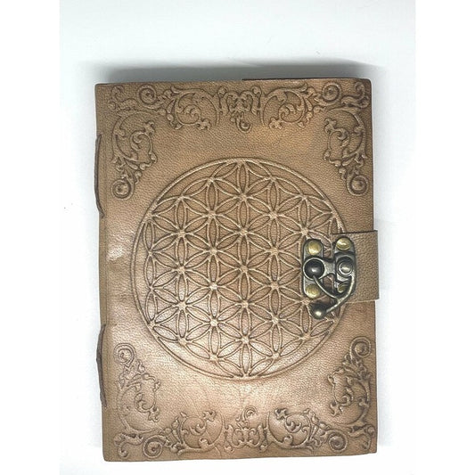 Flower of Life Embossed leather w/ Latch 5" x 7"