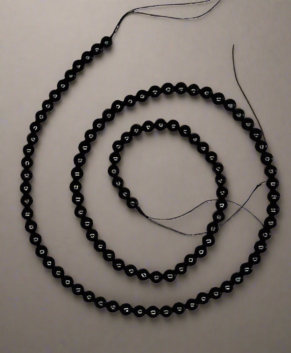 4mm Black Tourmaline Beads - 88 Beads Per Strand- Arts & Crafts- Jewelry Making