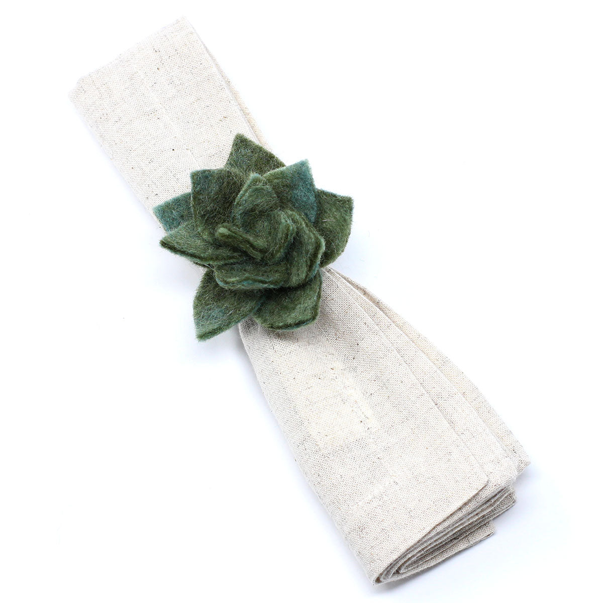 Hand-felted Succulent Napkin Rings, Set of Four Colors -Fair Trade- Global Groove