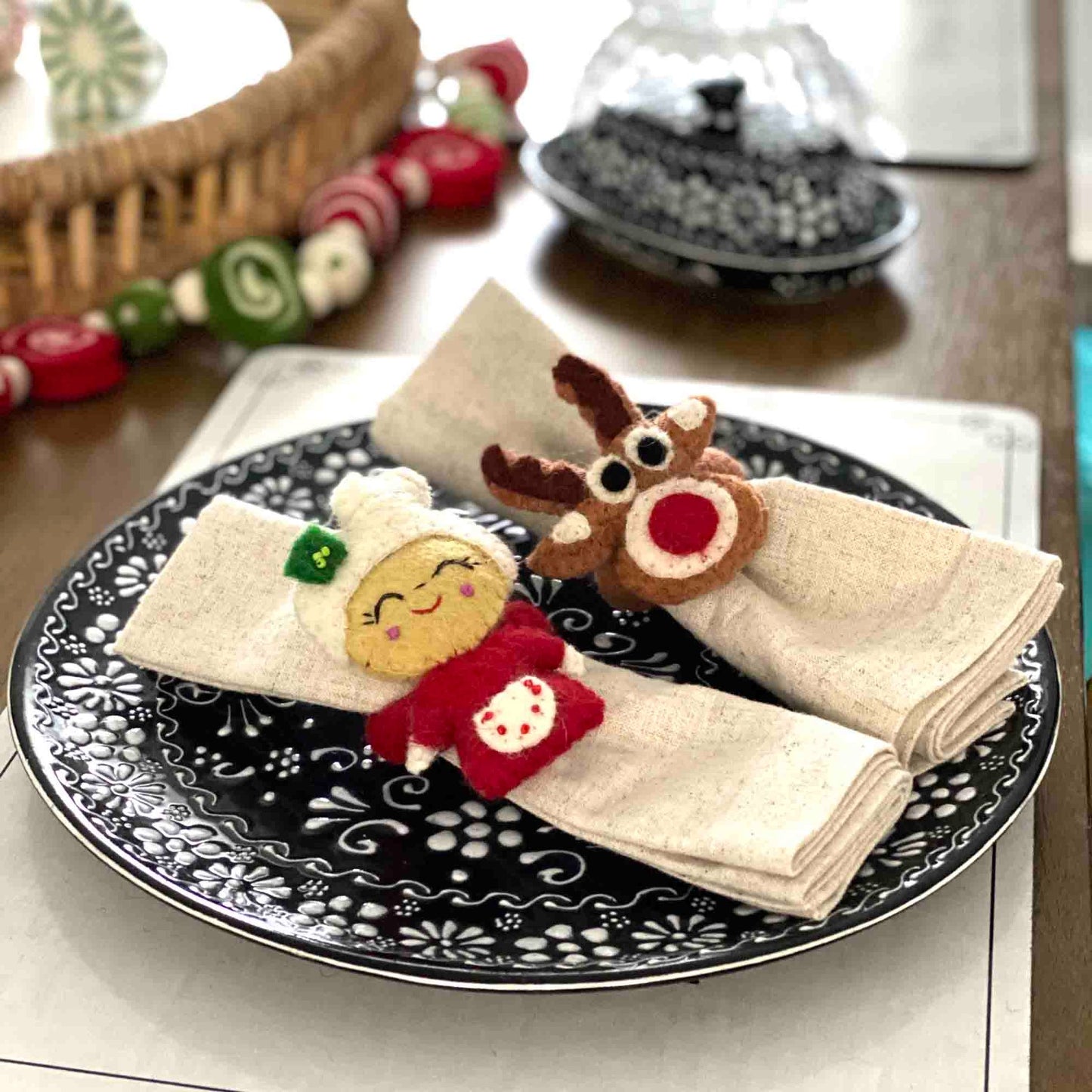 Hand Felted Christmas Napkin Rings-Set of Four - Global Groove