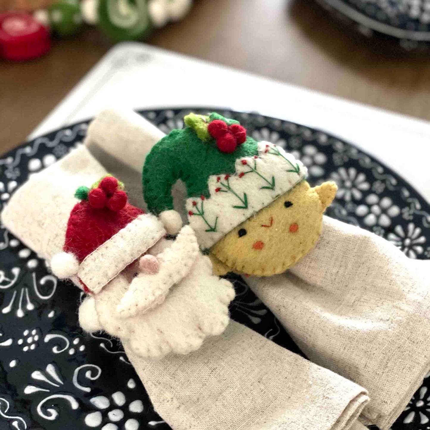 Hand Felted Christmas Napkin Rings-Set of Four - Global Groove