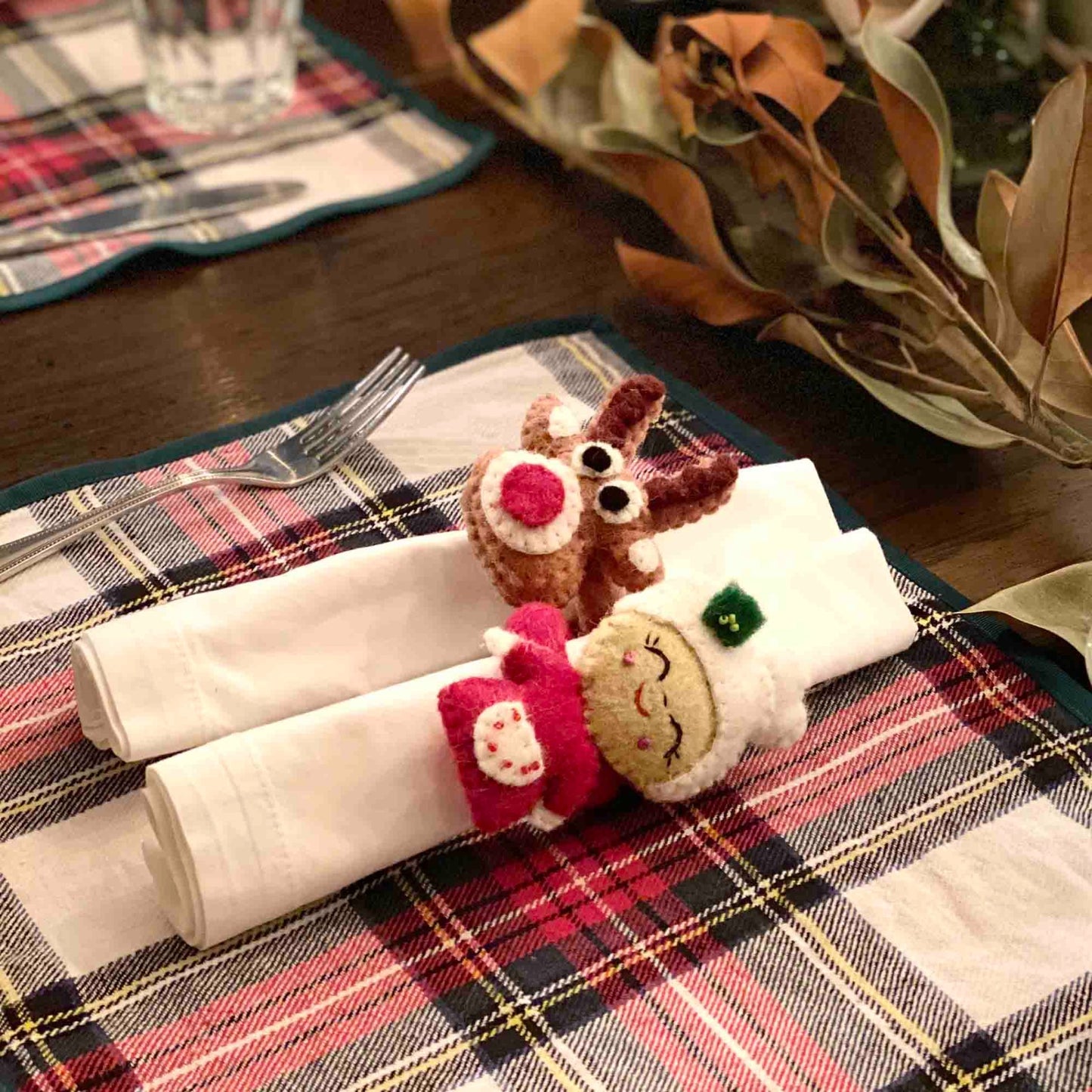 Hand Felted Christmas Napkin Rings-Set of Four - Global Groove