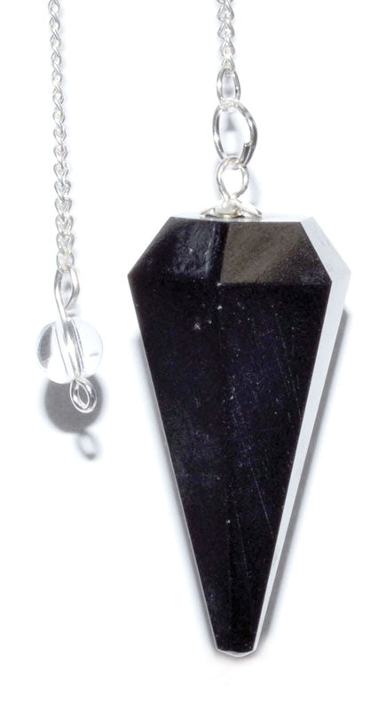 6 Sided Black Tourmaline Pendulum