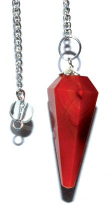 6 Sided Red Carnelian Pendulum - Motivational