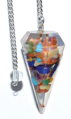 6 Sided Seven Chakra Orgone Pendulum